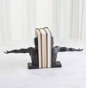 For Design Iron <b>Metal</b> Handicraft Bookend Industrial Design Geometric Shape <b>Black</b> Finish Home Decor Elegant for Holding Books - Product Image 4