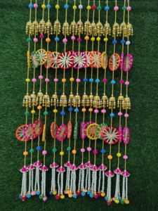 Guirlandes de pompons Chakri colorées avec ghungroo, taille personnalisable, durables, décoration traditionnelle pour mariage, fête, événement, festival - Product Image 6