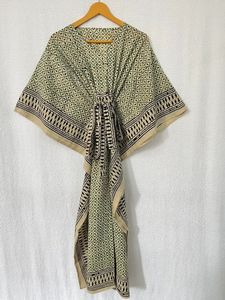 Jaipuri ชุดเดรสยาวผ้าฝ้ายพิมพ์ลายสำหรับเพื่อนเจ้าสาว, ชุดเดรสยาวคลุมชายหาด - Product Image 5