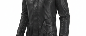 Abrigo de Punto para Hombre, Nuevo Modelo Otoño Invierno, Cuello Alto con Botones, Estilo Casual, Ecológico, Mezcla de Cuero Vacuno y Lana, 220g - Product Image 5