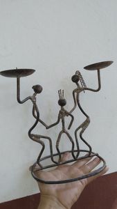 เชิงเทียนโลหะแบบ9แขนทำด้วยมือทำจากเงินเชิงเทียนสำหรับตกแต่งบ้านเทศกาลคริสต์มาสงานแต่งงานเชิงเทียนทรงสูงสำหรับงานแต่งงาน - Product Image 5