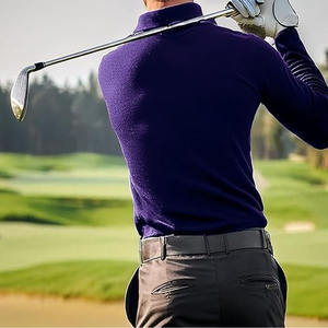เสื้อโปโลเสื้อยืดแขนยาว100% ผู้ชาย, เสื้อยืดแขนยาวผ้าคอตตอนสีตัดกันเสื้อยืดสำหรับใส่เล่นกีฬา - Product Image 6