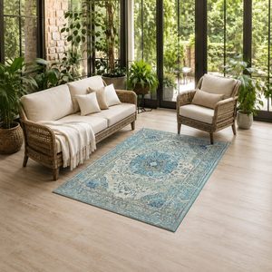Tapis de salon en chenille antidérapant, imprimé numérique effet marbre multicolore neutre, lavable en machine, vente en gros RUGS DEPOT LXDP-0178 - Product Image 6