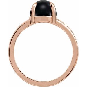 Anillo de compromiso Stuller 72448:182P de moda con cabujón tallado, incrustaciones de acero inoxidable en oro rosa de 14K, estilo vintage y rodio. - Product Image 2