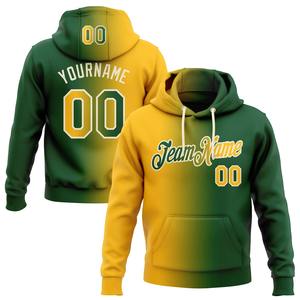 Direct Industry Wholesale 3D Embroidered Custom Stitched Gold <b>White</b>-Kelly Green Fade Fashion Sports Pullover <b>Sweatshirt</b> Hoodie - Product Image 6