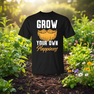 Grow Your Own Happiness Beard T-Shirt Vêtements décontractés pour hommes - Product Image 3