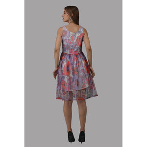 Vestido Midi Occidental Elegante para Mujer con Diseño Estampado y Sin Mangas, Estilo Elegante para Eventos Laborales y Salidas de Fin de Semana - Product Image 6