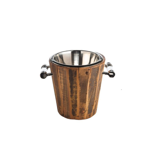 Échantillon disponible en gros seau à glace en bois refroidisseur de vin ensemble de bar seau refroidisseur de vin 1L avec poignée meilleure vente - Product Image 6