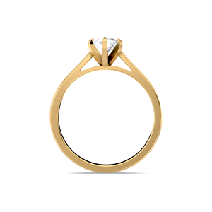 Anillo de compromiso solitario con diamante de corte marquesa de 1.0 quilates y 4 puntas en oro amarillo, blanco y rosa de 18 quilates - Product Image 4