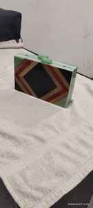 <b>Gold</b> Mop Embellished Resin <b>Clutch</b> Bags Women Sling Bag Bridal Handbags Angel Sculpture Crafts GALORE - Product Image 3