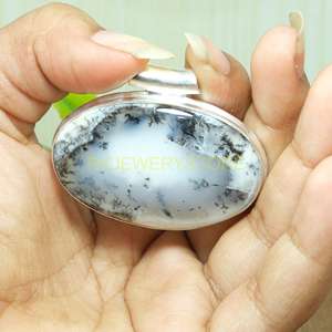 Colgante Grande de Ópalo Dendrítico, Colgante de Plata de Ley 925, Colgante de Piedra Preciosa, Collar con Colgante, Colgante Hecho a Mano - Product Image 5