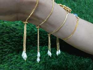 Surtido Boho Kundan Rakhi Wristlet Hecho a mano Tamaño ajustable Pulsera Cadenas Artículo de regalo único Boda Mehendi Favor Regalos - Product Image 6