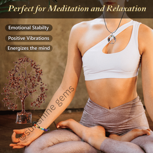 Piedra preciosa Natural espiritual jaspe rojo 300 cuentas hecho a mano árbol de piedras preciosas naturales para decoraciones de gemas de sol - Product Image 4