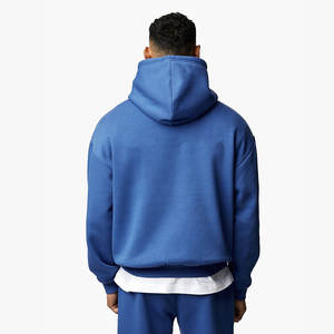 Sudadera con capucha con estampado bordado personalizado Boxy Fit, chaqueta de lana de algodón con cremallera para hombre, sudadera de peso pesado, sudaderas con capucha lisas para hombre - Product Image 3