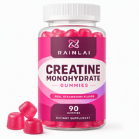Gummies de créatine monohydrate à faible teneur en sucre, collagène végétalien pour femmes, pré-entraînement, récupération musculaire, supplément à base de plantes, étiquette personnalisée