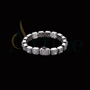 Pulsera de tenis de aleación de plata esterlina para hombres y mujeres alivio de energía de salud joyería Unisex aniversario estilo Hiphop - Product Image 1