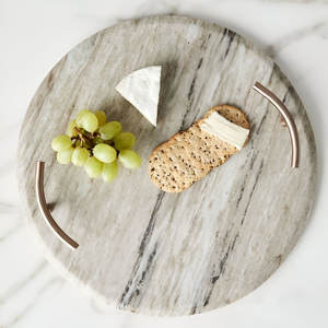 Plateau en marbre le plus vendu forme ronde plateau décoratif de luxe fait à la main plateau de décoration d'intérieur de qualité supérieure fournisseur en gros pour les acheteurs mondiaux - Product Image 1