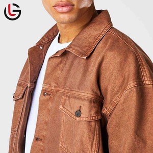 Chaqueta vaquera Vintage de algodón 100% con diseño personalizado de alta calidad, chaqueta vaquera con estampado de retazos y etiqueta lavada - Product Image 5