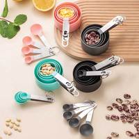 Compléments pour la cuisine cuillère à thé Matcha en plastique métal acier inoxydable logo personnalisé tasse à mesurer ensemble de cuillères