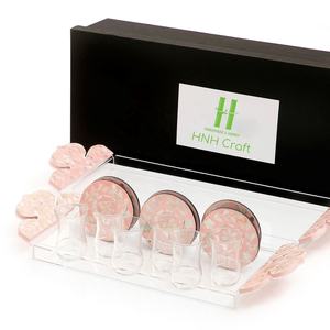 ชุดน้ำชาทำมือเป็นมิตรต่อสิ่งแวดล้อมถาดเสิร์ฟอะคริลิคฝังมุกสำหรับเป็นของขวัญแผ่นตกแต่งหลากสีงาน OEM ตามสั่ง - Product Image 2