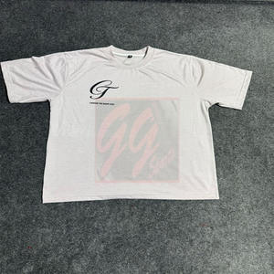 GGsport T-shirt blanc personnalisé 250 GSM 100% en coton T-shirt à col épais avec sérigraphie propre et options d'impression de logo DTG - Product Image 1