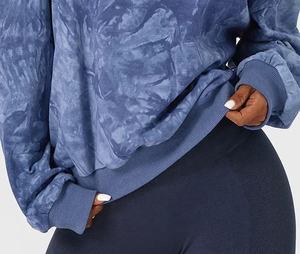 Mejor precio Tie-Dye Pullover French Terry Sudadera Oversized Drop Shoulder Sexy Moda Sublimación Casual Winter Front - Product Image 5