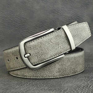 Haute qualité boucle ardillon en cuir véritable créateurs de mode ceintures hommes décontracté luxe sangle gris peau de vache jeunes hommes ceinture homme - Product Image 3