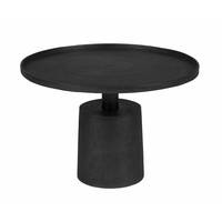 Table basse en métal pour la décoration de la maison, finition or et noir mat, plateau rond, table basse de faible hauteur pour le salon et la chambre à coucher