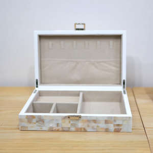 Caja de Almacenamiento de Joyas Moderna y Elegante con Cerradura TIMELESS CRAFT TC-685, Divisores para Collares, Anillos, Pendientes, Material MOP - Product Image 1