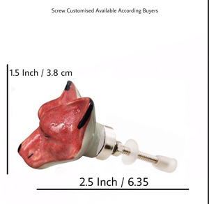 Boutons de renard en céramique de style industriel poignées de tiroir d'armoire pour armoire cuisine chambre salon commode - Product Image 3