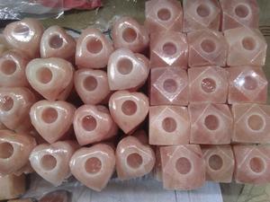 Candelabros con forma de ojo de sal del Himalaya, portavelas de sal individual de 1Kg, decoración del hogar, soporte de luz de té estilo amor - Product Image 5