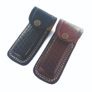 Étui pour couteau en cuir personnalisable fait à la main gaine extérieure porte-couteau pliant ceinture support OEM pour hommes - Product Image 5