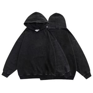 Hombres Streetwear Estilo Vintage Stone Acid Wash Sudadera con capucha en blanco Hip Hop French Terry Cloth Sudaderas con capucha lavadas DDP Envío - Product Image 1