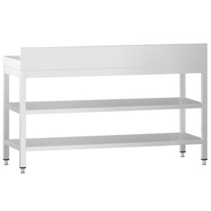 Commercial <b>Stainless</b> <b>Steel</b> <b>Table</b> with Upstand PREMIUM - 1800x800mm - with Undershelf - with Rear Upstand - with Additional - Product Image 5