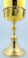 Coupe de communion artisanale moderne en laiton, finition or massif poli, écologique, capacité 1000 ml, pour cérémonies religieuses et utilisation en extérieur