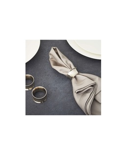 Modern chic <b>matte</b> silver metal napkin ring design for minimalist dining party banquet festive celebration holiday gathering - Product Image 3