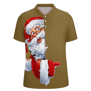 Camiseta Polo Navideña Ajustada para Hombre, Manga Corta, Cómoda, Estampada por Sublimación, Hecha con 100% Algodón - Product Image 5