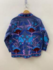 Outwear Velours Veste Courte À La Main Velours Vintage Suzani Avec Poche Hiver Veste Courte Bomber Floral Veste Pour Femmes - Product Image 3