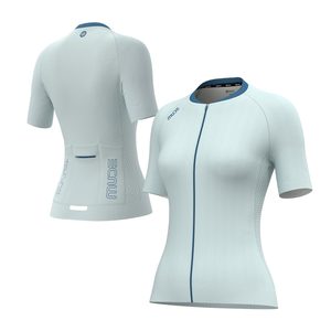 เสื้อปั่นจักรยานสำหรับผู้หญิง GLIDE สีฟ้าอ่อน-น้ำหนักเบา ระบายอากาศได้ดี เสื้อปั่นจักรยานแขนสั้น - Product Image 6