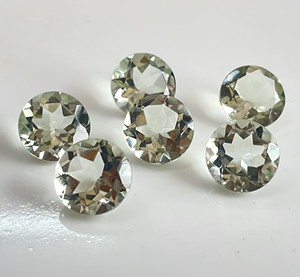 Améthyste verte naturelle coupe ronde 8mm à facettes-pierre précieuse d'améthyste verte en vrac - Product Image 3