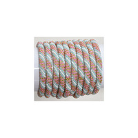 Bracelet en perles de verre vintage ROSE & VERT EAU du Népal, accessoire de mode pour les anniversaires des enfants