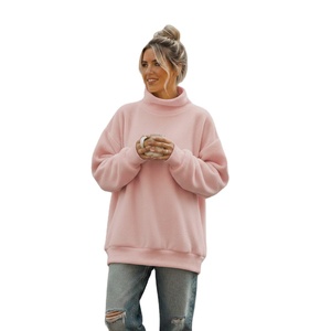 Sweat-shirt oversize à col montant pour femme en molleton polyester/coton de haute qualité, coupe ample, entièrement personnalisable, respirant pour l'hiver - Product Image 1