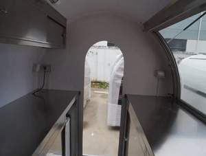 4 Wheel Good Red Design Towable Food Trailer Customized Round Model New with Canopy Snack Food Chips Stainless Steel - Product Image 6