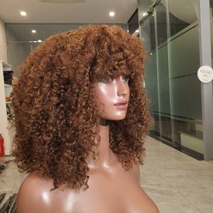Perruque avec closure Bang New Curly Texture Trendy Virgin Hair Colored 16 Inch Perruques de cheveux humains Femmes Vente en gros Cheveux vierges vietnamiens - Product Image 2