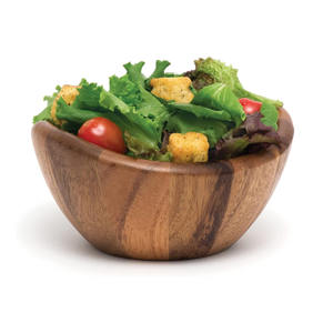 Cuencos para servir frutas y ensaladas, cuenco de verduras de madera natural, vajilla de madera para comidas veganas de Vietnam - Product Image 5