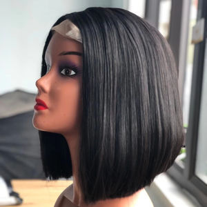 Cabello Brasileño Negro Natural al por Mayor, Liso Sedoso 6x6 para Peluca Bob con Cierre de Encaje y Línea de Cabello Natural Pequeña - Product Image 1