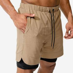 Shorts de sport pour hommes, solides, pour la salle de sport, la course à pied, l'entraînement, avec cordon de serrage, séchage rapide, pour l'entraînement en extérieur et en intérieur - Product Image 6