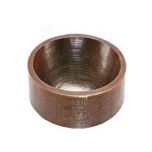 Évier martelé en cuivre de qualité supérieure de forme ronde pour l'évier de bassin d'ustensiles de cuisine d'utilisation de salle de bains en vrac - Product Image 1