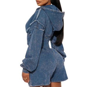 Nuevo estilo, Top corto para mujer, sudaderas con capucha y sudaderas, Top corto, Sudadera con capucha lisa, Color sólido para mujer, informal - Product Image 4