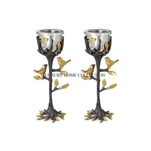 Candelabros de decoración de mesa chapados en oro Vintage, diseño maravilloso, candelabro de boda de fiesta de lujo hecho a mano - Product Image 2